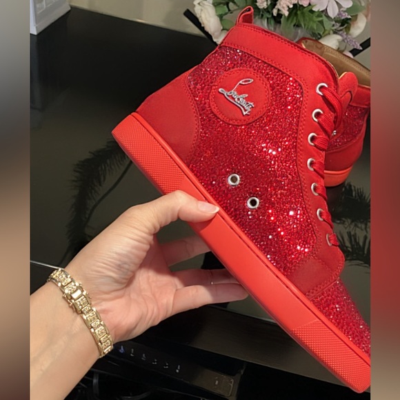 Christian Louboutin high top red bottom sneakers - Picture 5 of 9